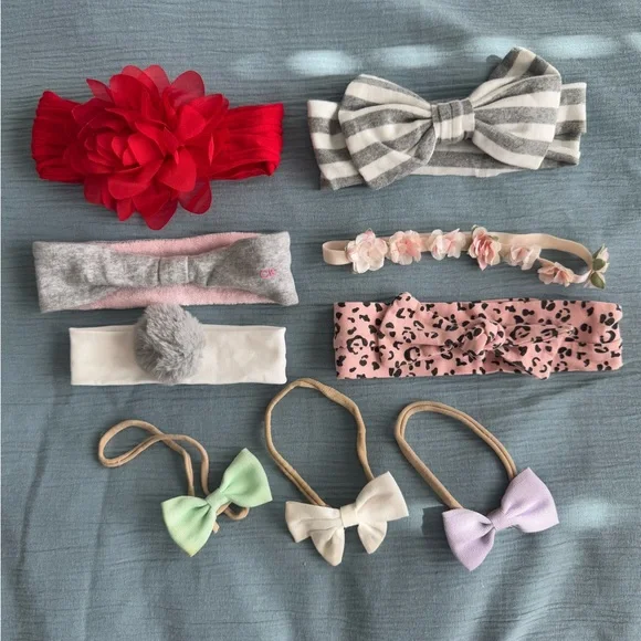 🛎️ Clearance Baby Girls Headband 9pc MultiColor - Picture 1 of 3